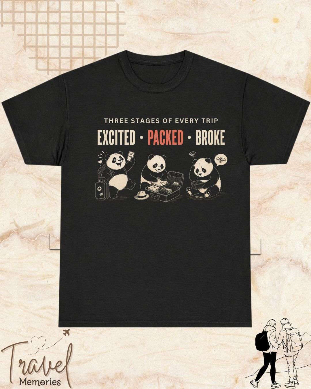 Three Stages of Every Trip Series 2 Travel Cotton Tshirt