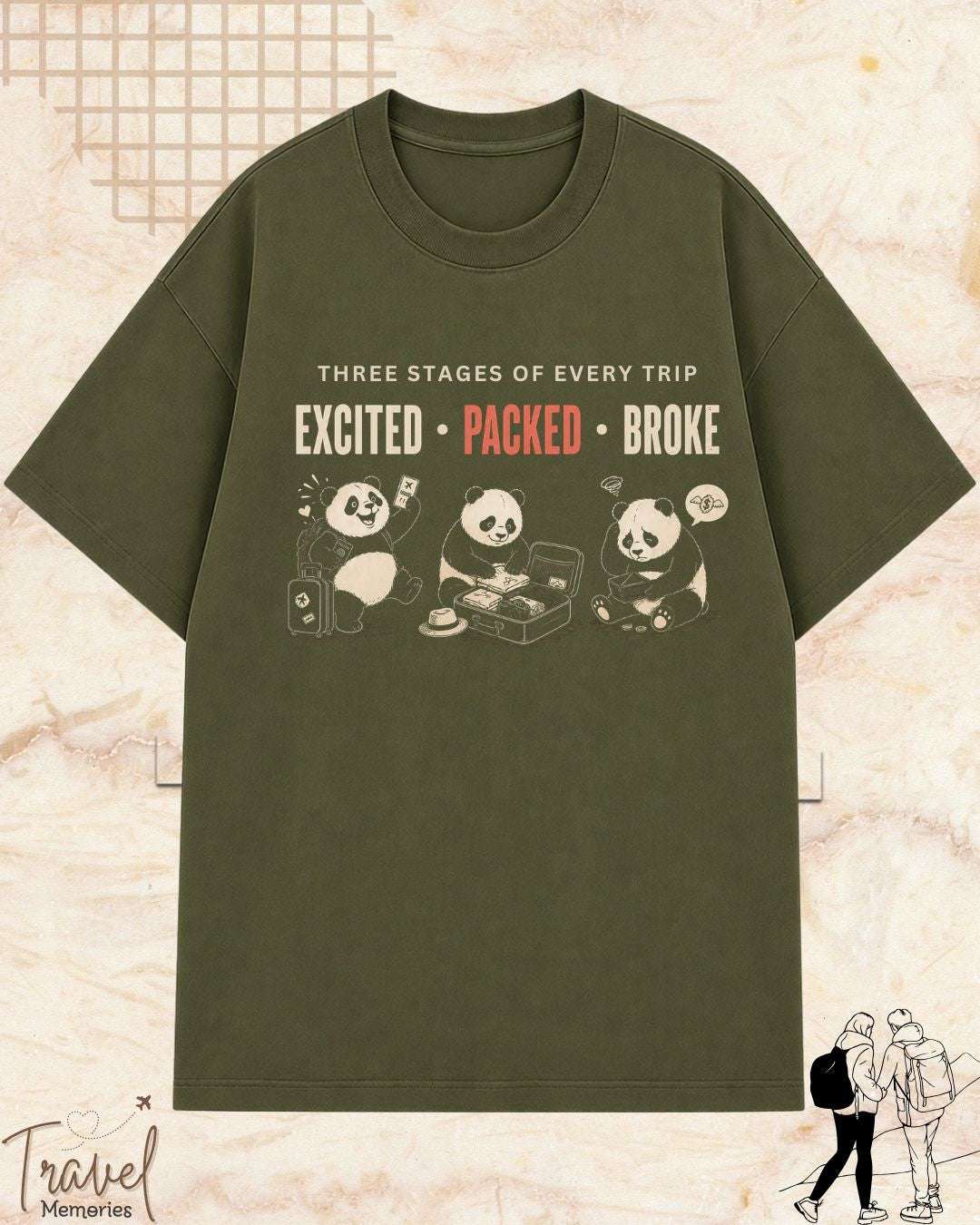 Three Stages of Every Trip Series 2 Travel Cotton Tshirt Swiftsoul 