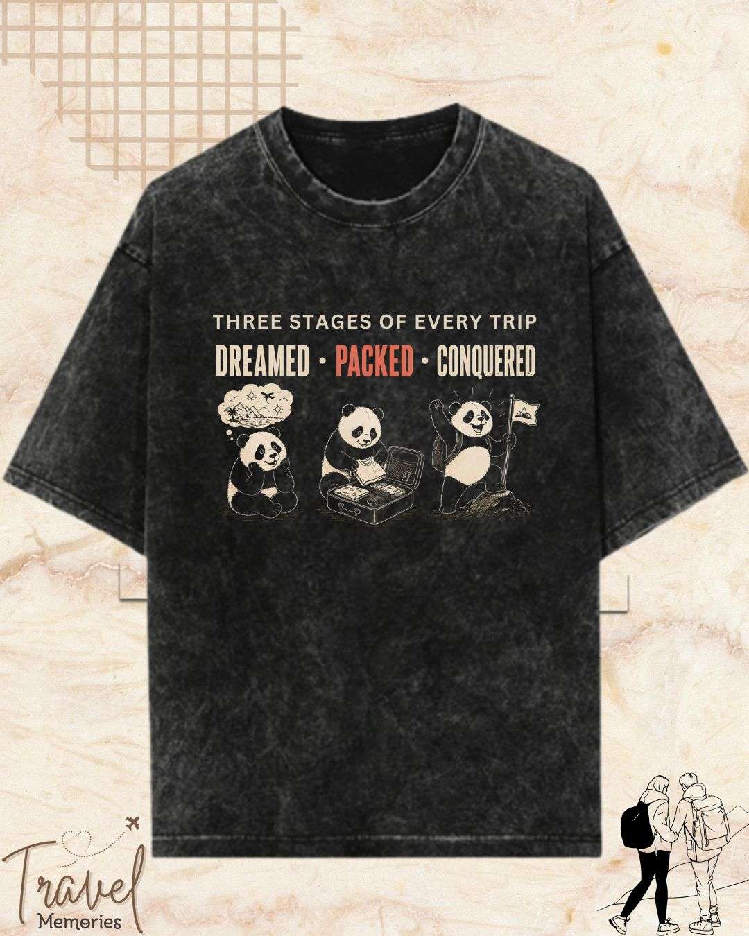 Three Stages of Every Trip Series 2 Travel Cotton Tshirt Swiftsoul 