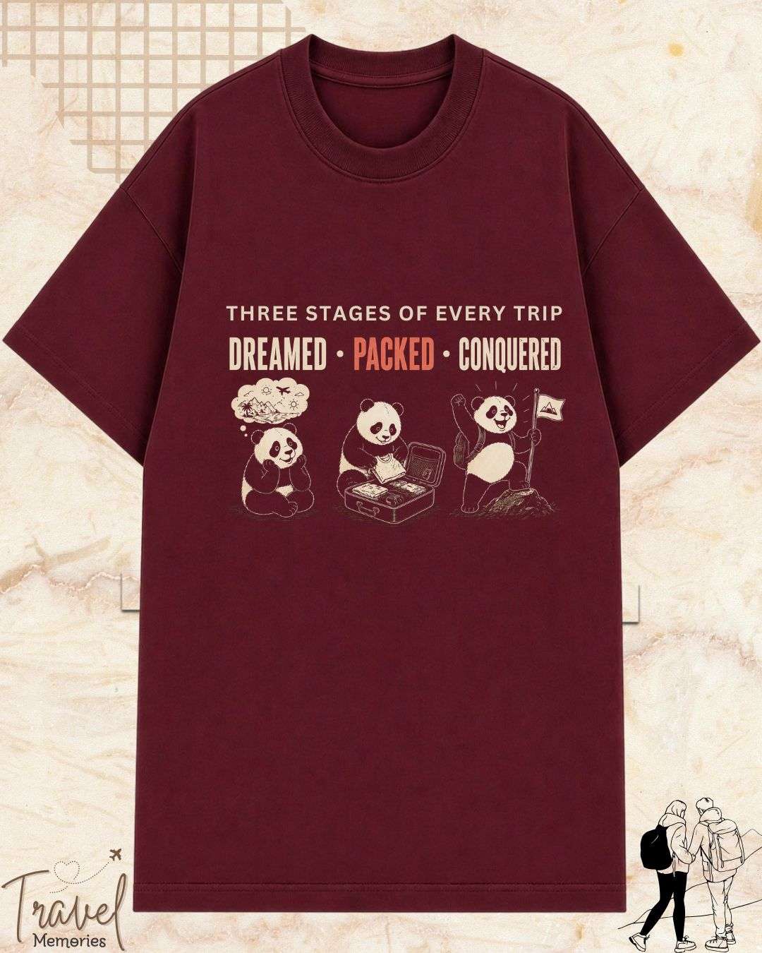 Three Stages of Every Trip Series 2 Travel Cotton Tshirt Swiftsoul 