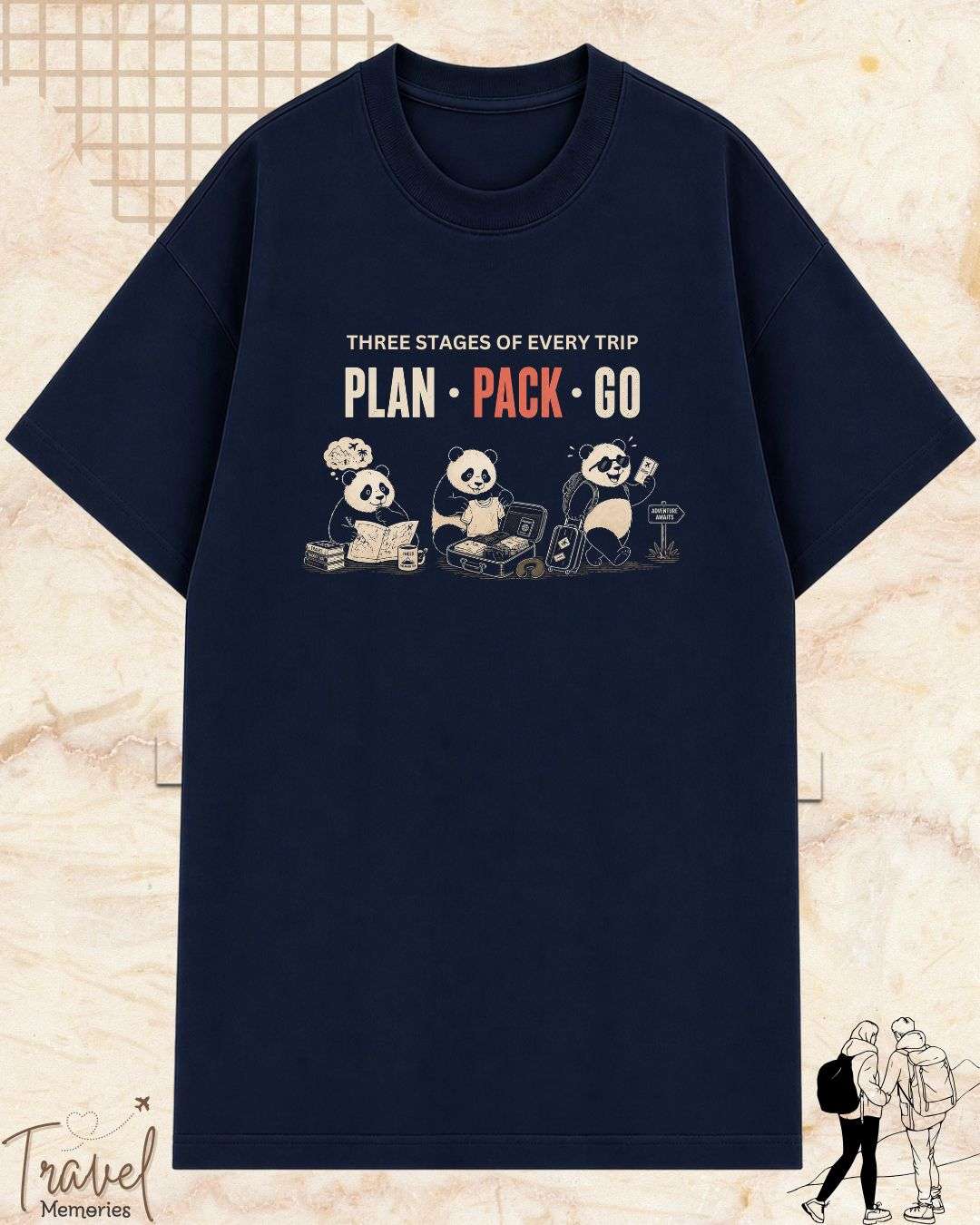 Three Stages of Every Trip Series 2 Travel Cotton Tshirt Swiftsoul 