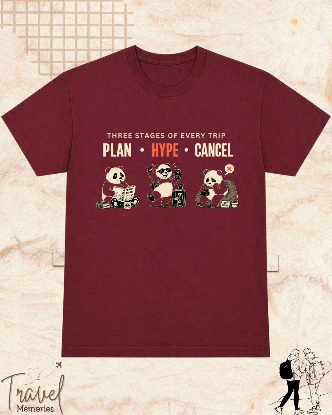 Three Stages of Every Trip Series 2 Travel Cotton Tshirt Swiftsoul 