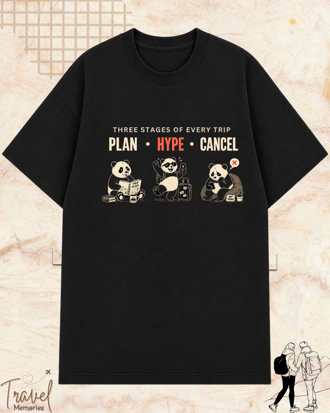 Three Stages of Every Trip Series 2 Travel Cotton Tshirt Swiftsoul 