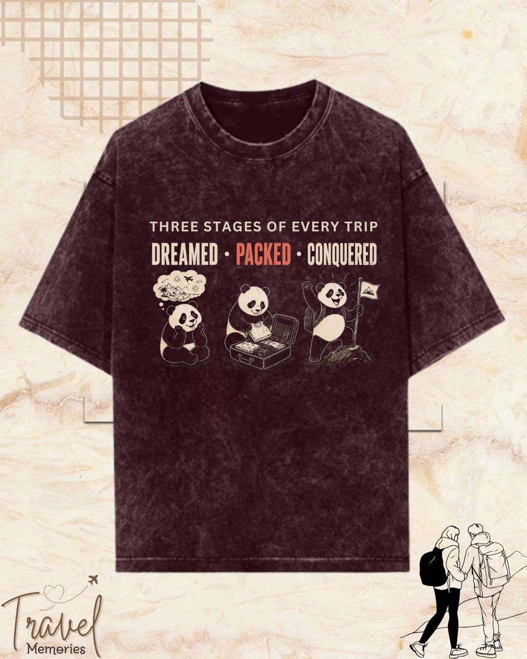 Three Stages of Every Trip Series 2 Travel Cotton Tshirt Swiftsoul 