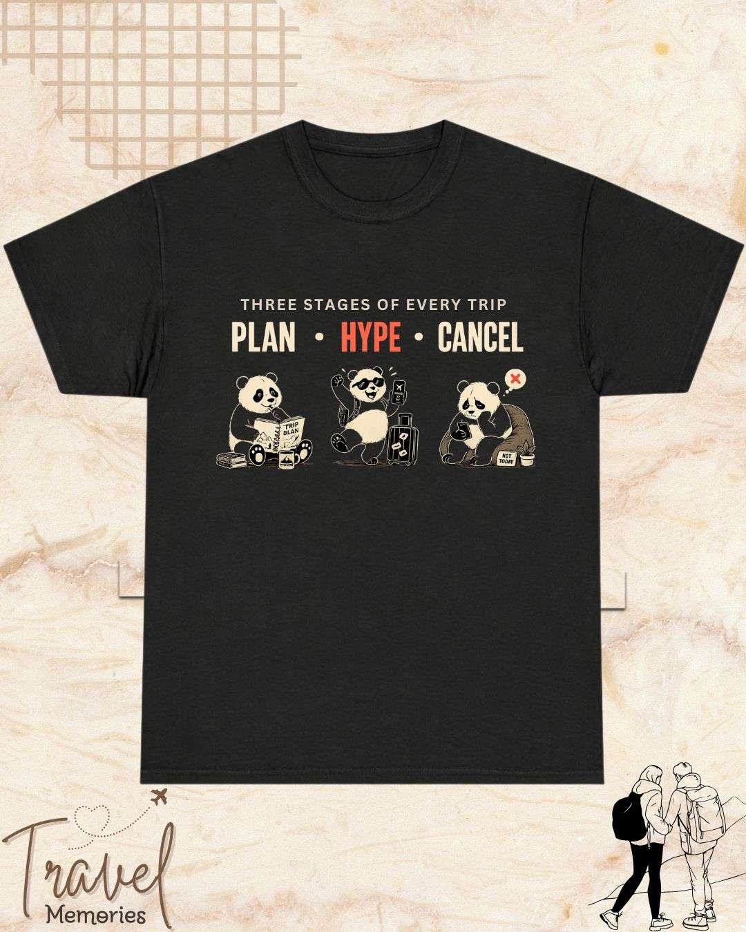 Three Stages of Every Trip Series 2 Travel Cotton Tshirt Swiftsoul 