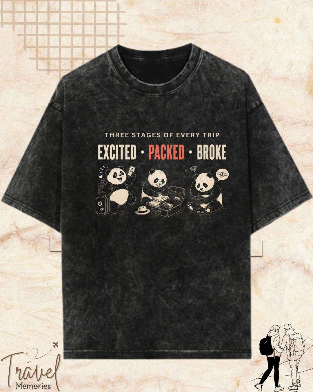 Three Stages of Every Trip Series 2 Travel Cotton Tshirt Swiftsoul 