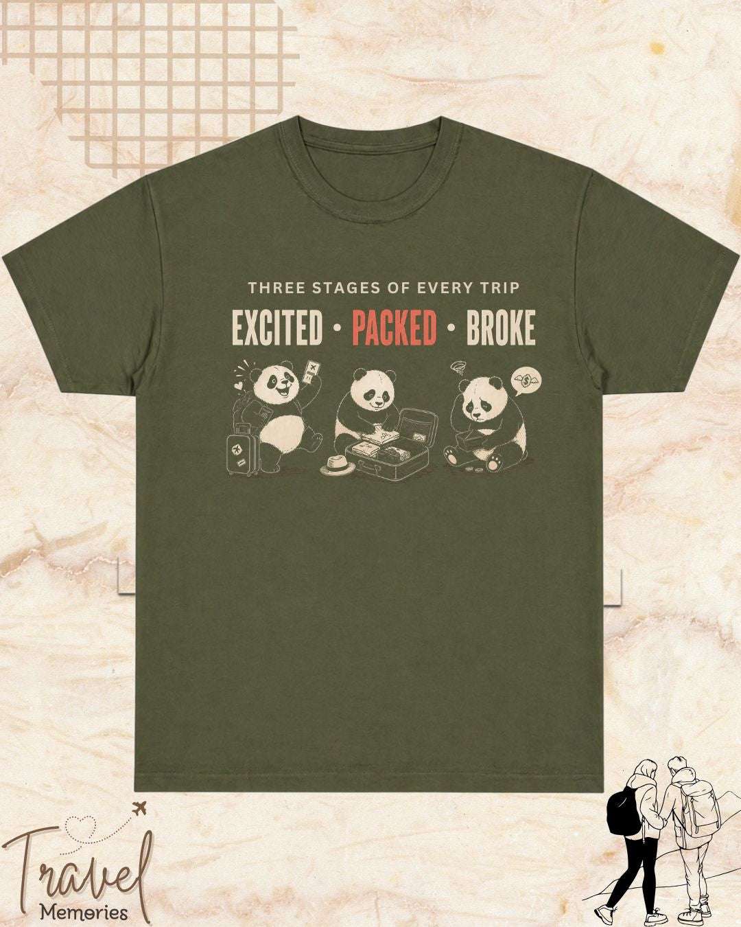 Three Stages of Every Trip Series 2 Travel Cotton Tshirt Swiftsoul 