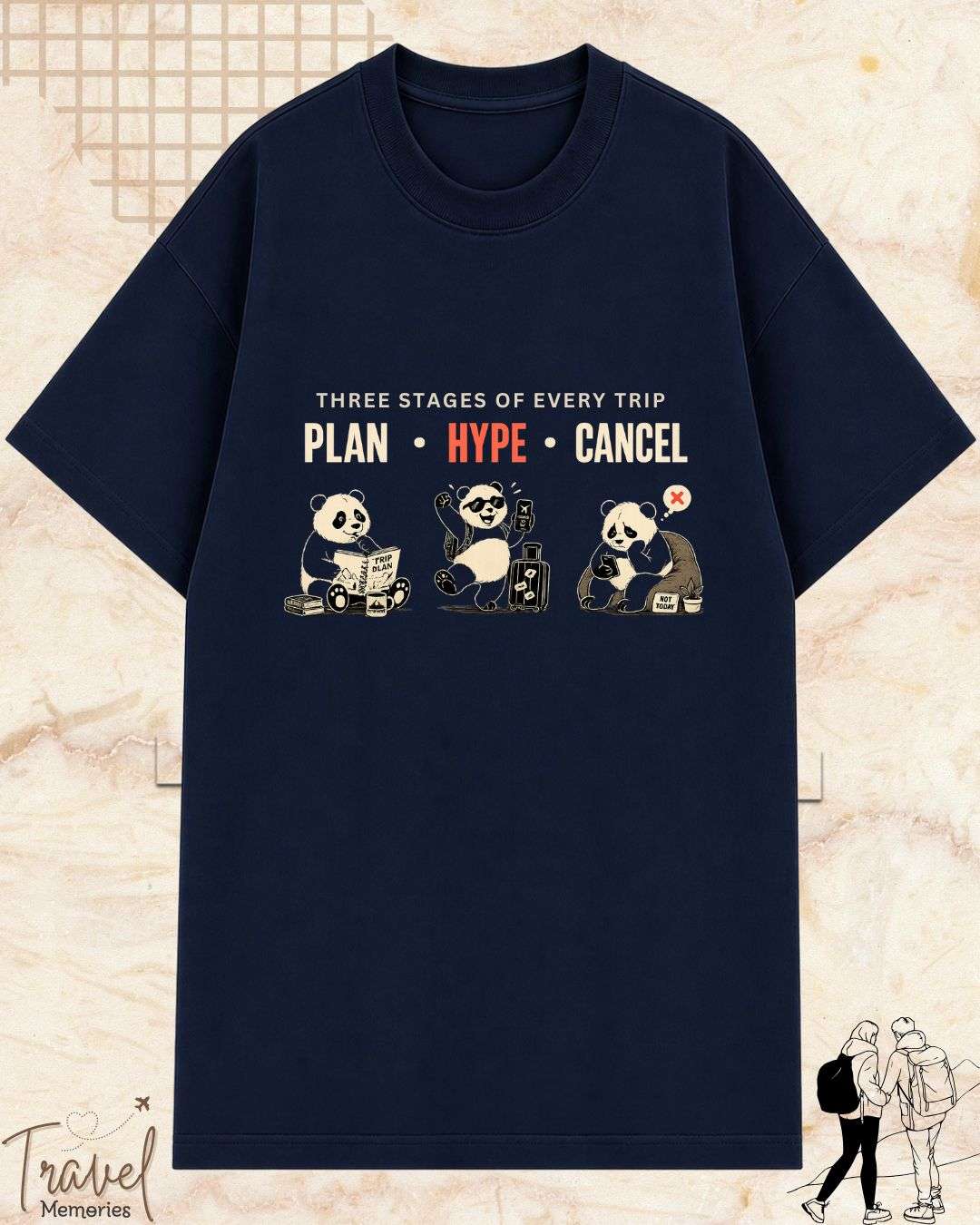 Three Stages of Every Trip Series 2 Travel Cotton Tshirt Swiftsoul 
