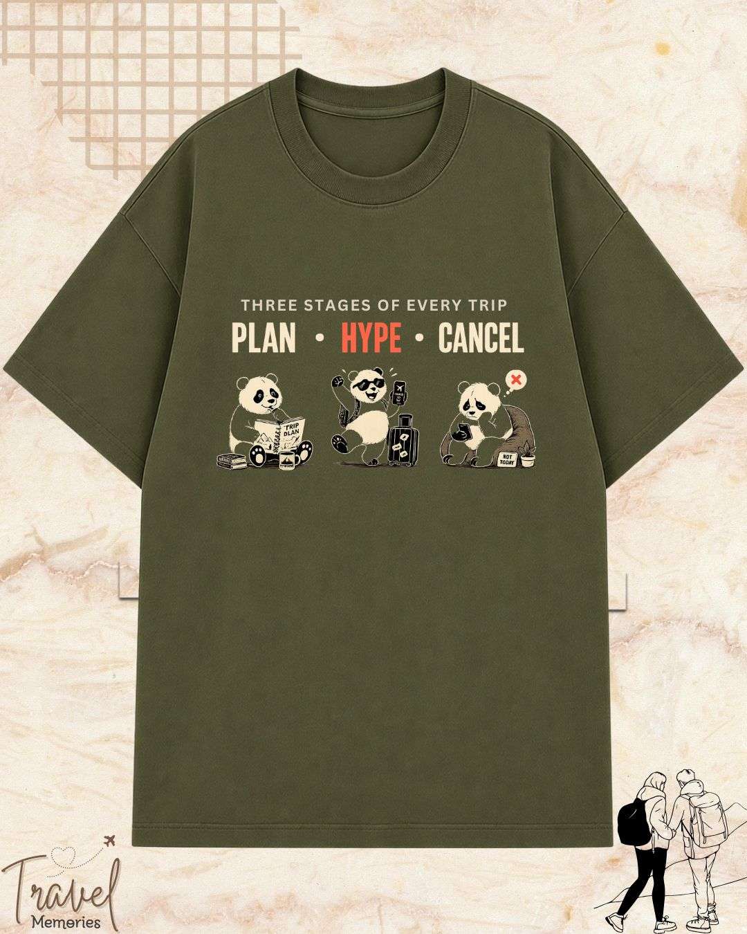 Three Stages of Every Trip Series 2 Travel Cotton Tshirt Swiftsoul 