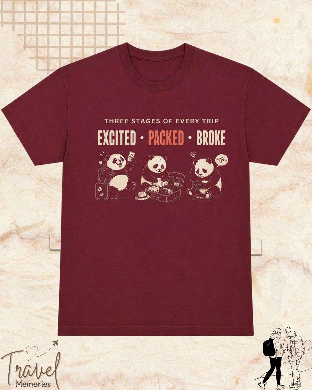 Three Stages of Every Trip Series 2 Travel Cotton Tshirt Swiftsoul 