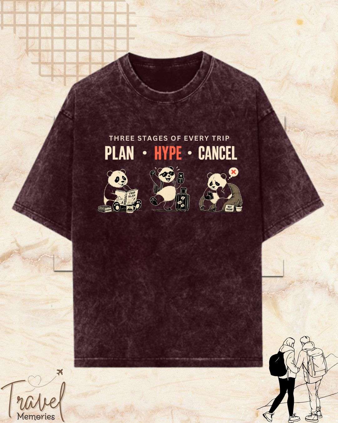 Three Stages of Every Trip Series 2 Travel Cotton Tshirt Swiftsoul 