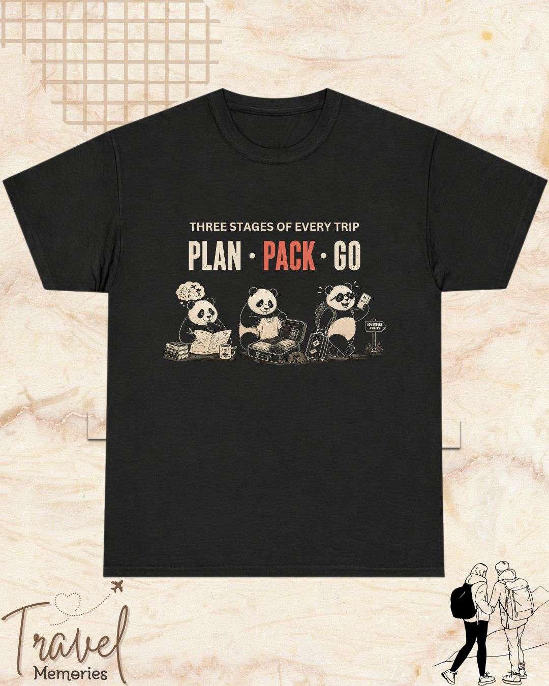 Three Stages of Every Trip Series 2 Travel Cotton Tshirt Swiftsoul 