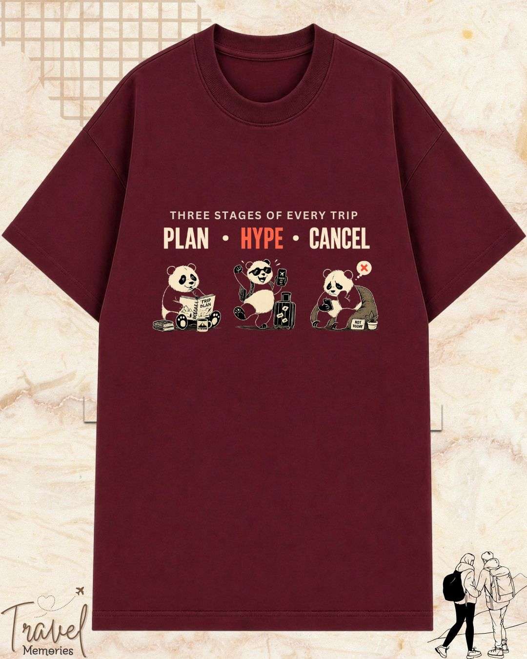 Three Stages of Every Trip Series 2 Travel Cotton Tshirt Swiftsoul 