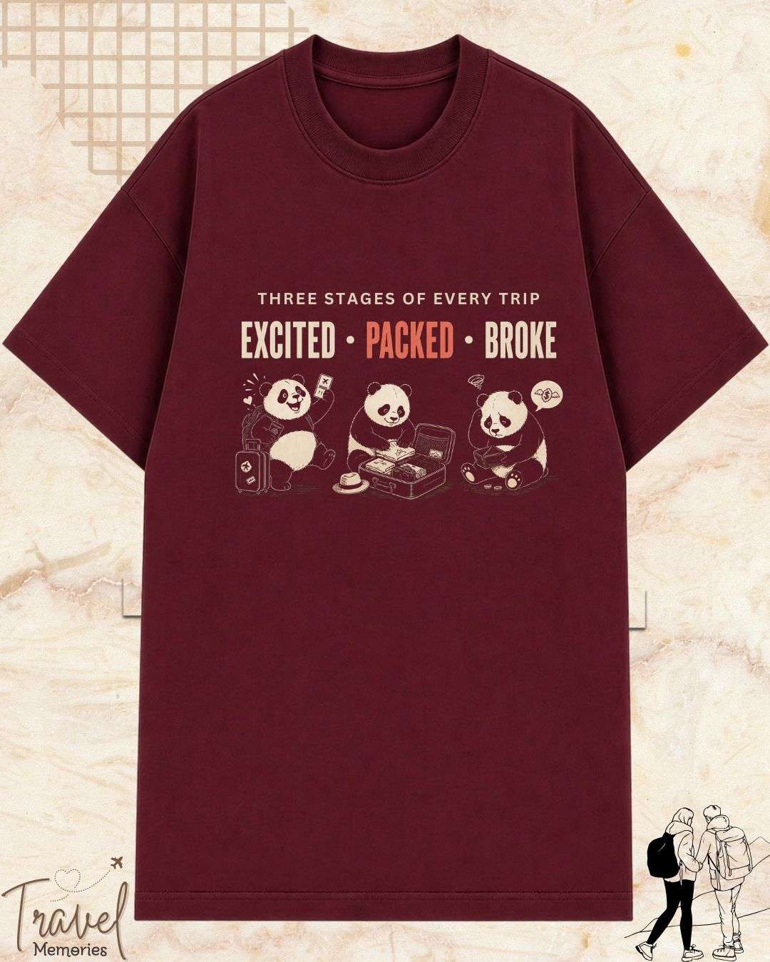 Three Stages of Every Trip Series 2 Travel Cotton Tshirt Swiftsoul 