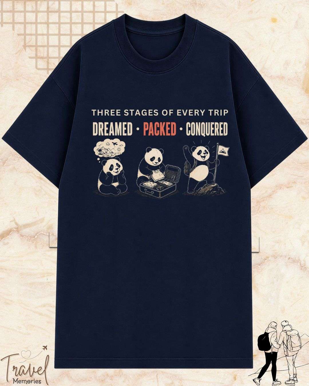 Three Stages of Every Trip Series 2 Travel Cotton Tshirt Swiftsoul 