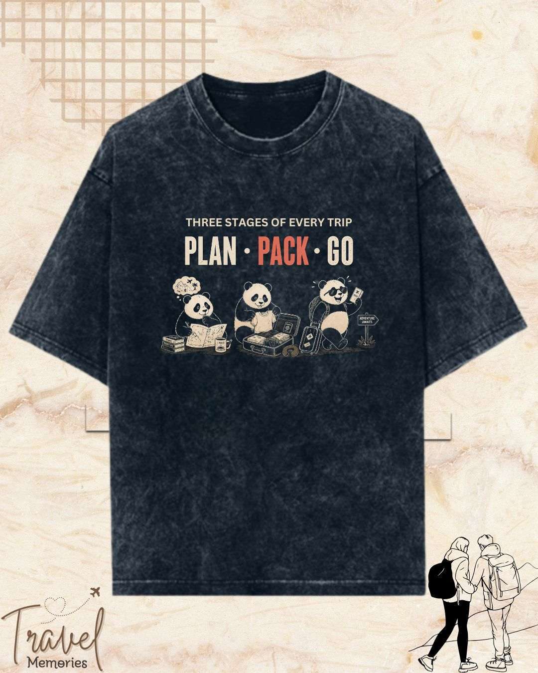 Three Stages of Every Trip Series 2 Travel Cotton Tshirt