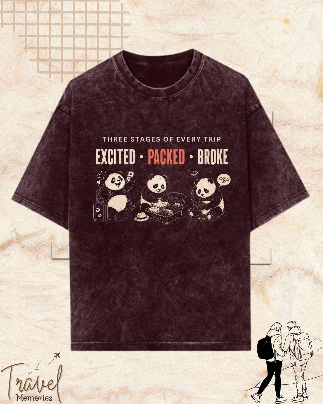 Three Stages of Every Trip Series 2 Travel Cotton Tshirt Swiftsoul 