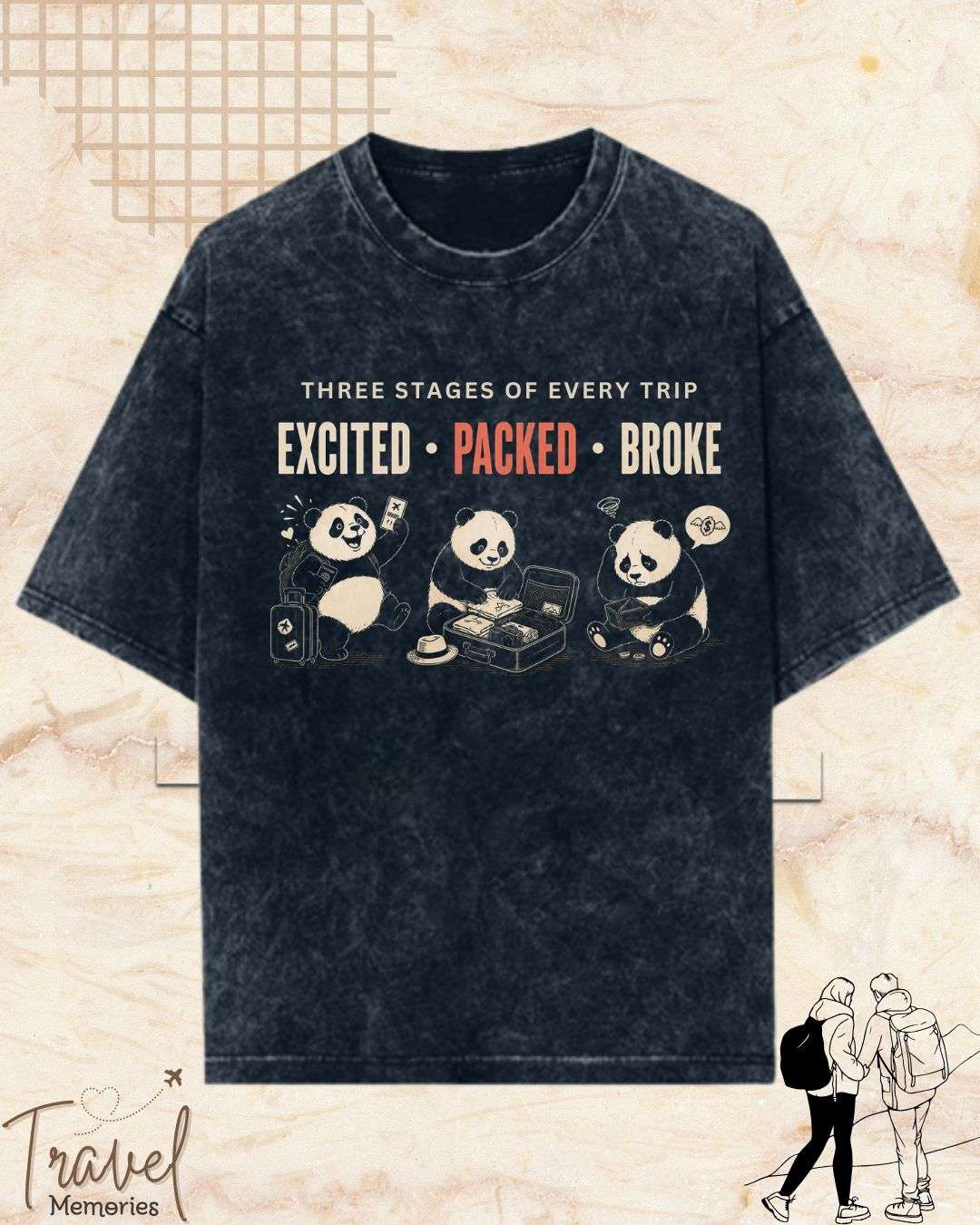 Three Stages of Every Trip Series 2 Travel Cotton Tshirt Swiftsoul 
