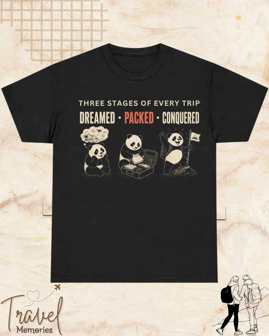 Three Stages of Every Trip Travel Cotton Tshirt Part 1 Swiftsoul