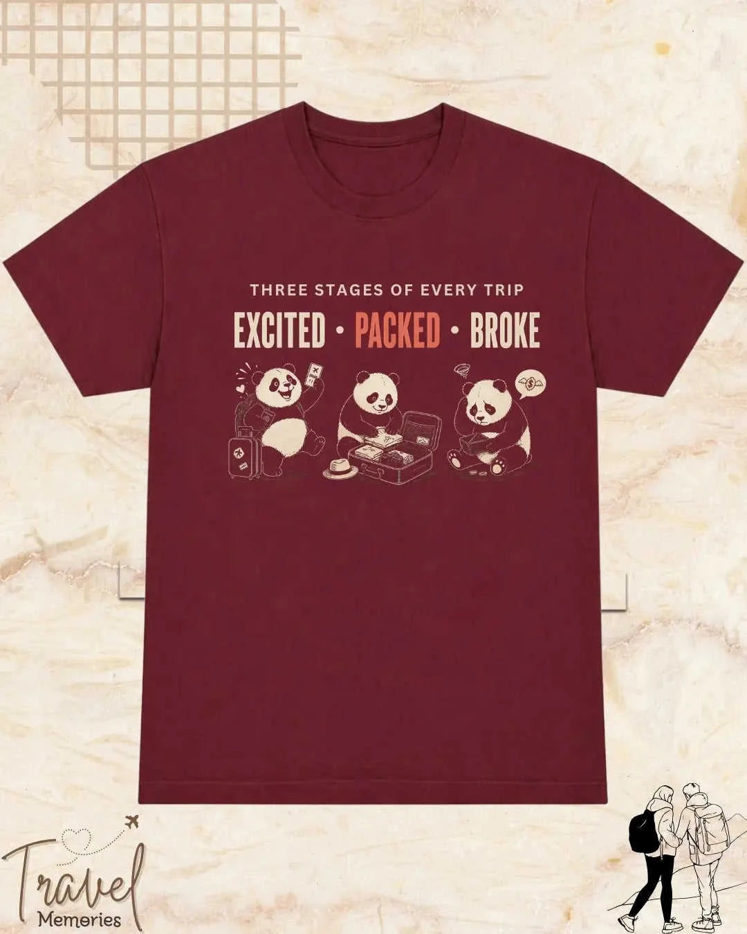 Three Stages of Every Trip Travel Cotton Tshirt Part 1 Swiftsoul