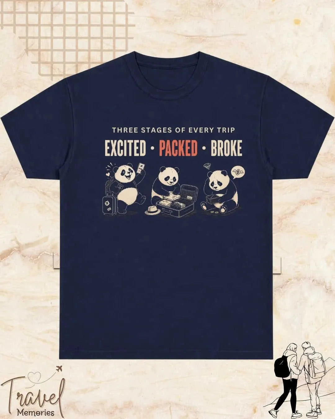 Three Stages of Every Trip Travel Cotton Tshirt Part 1 Swiftsoul