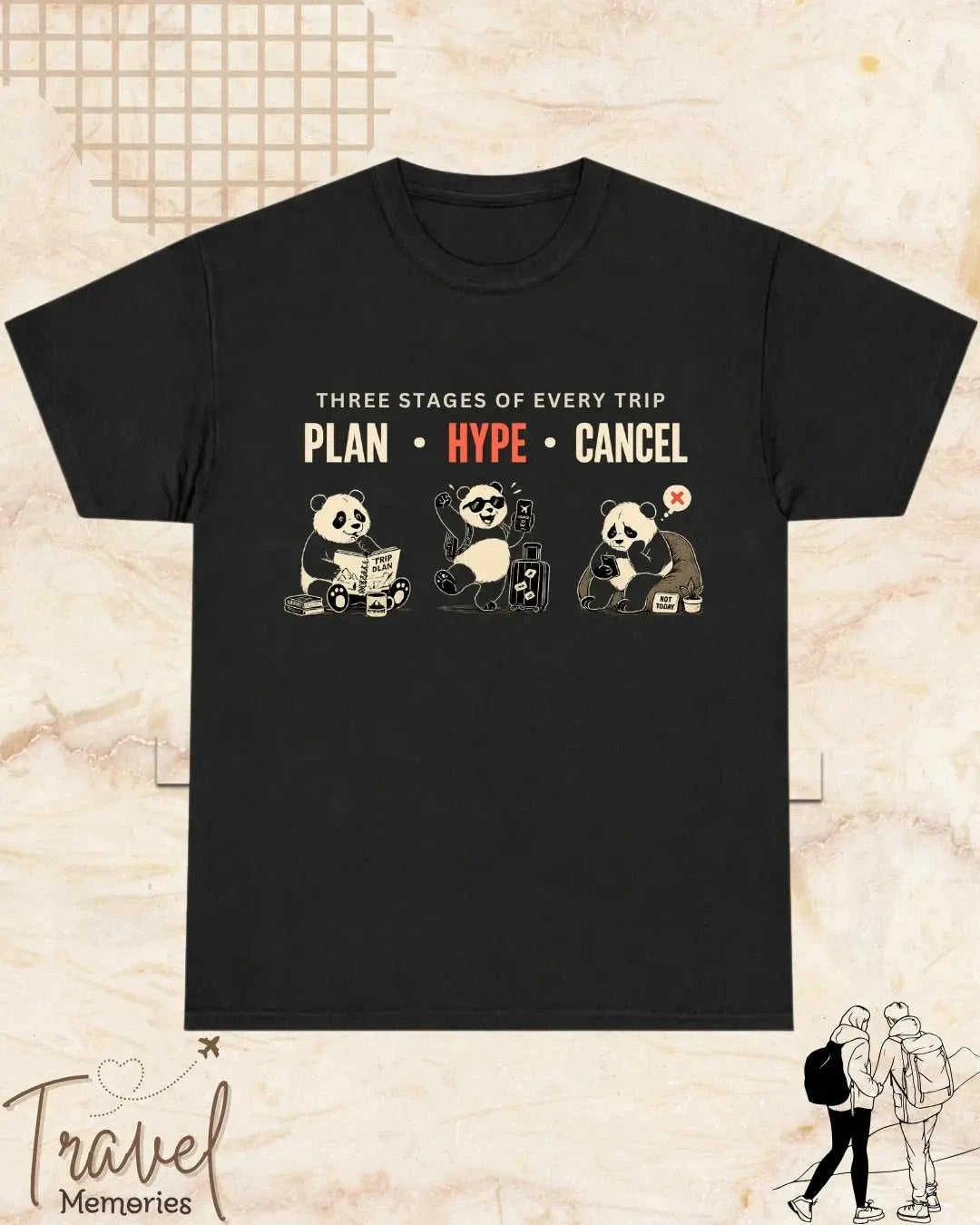 Three Stages of Every Trip Travel Cotton Tshirt Part 1 Swiftsoul