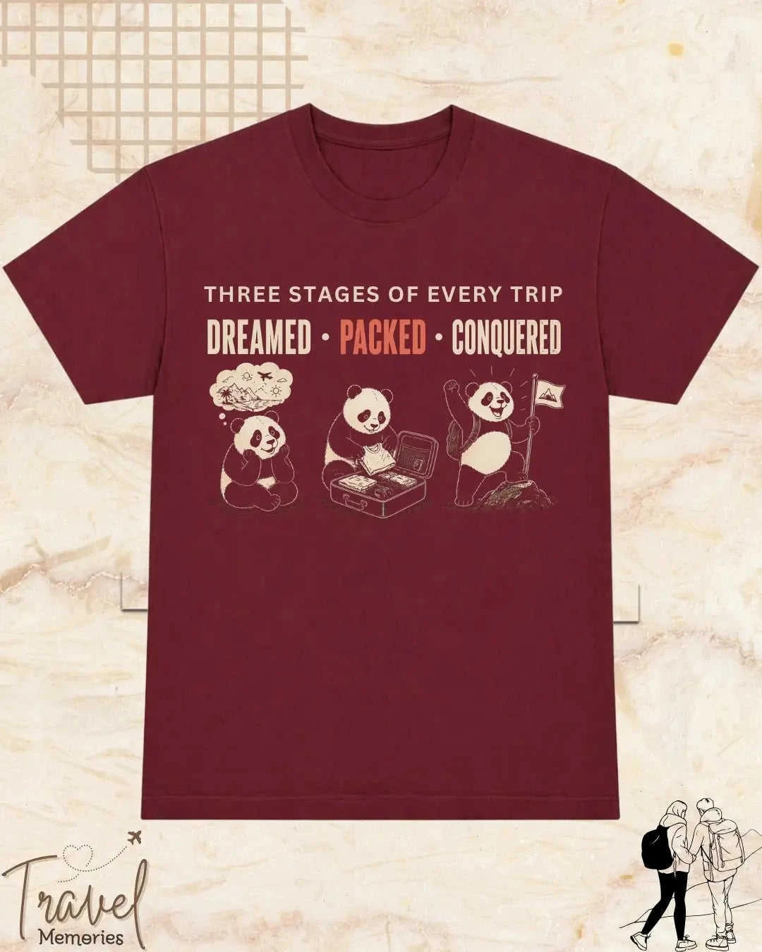 Three Stages of Every Trip Travel Cotton Tshirt Part 1 Swiftsoul