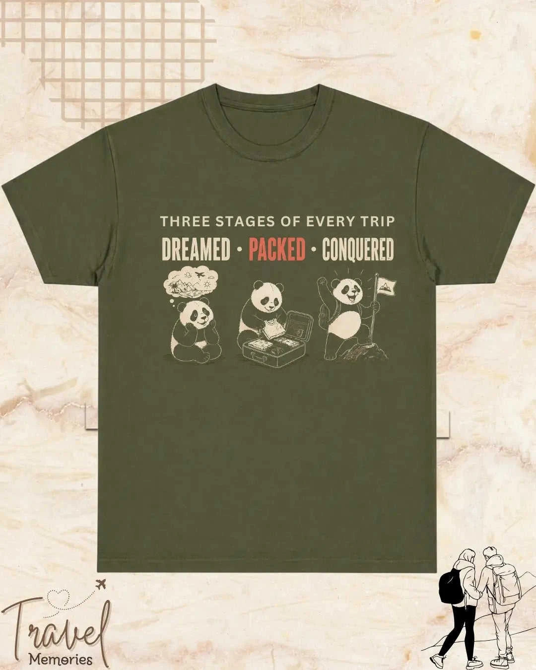 Three Stages of Every Trip Travel Cotton Tshirt Part 1 Swiftsoul