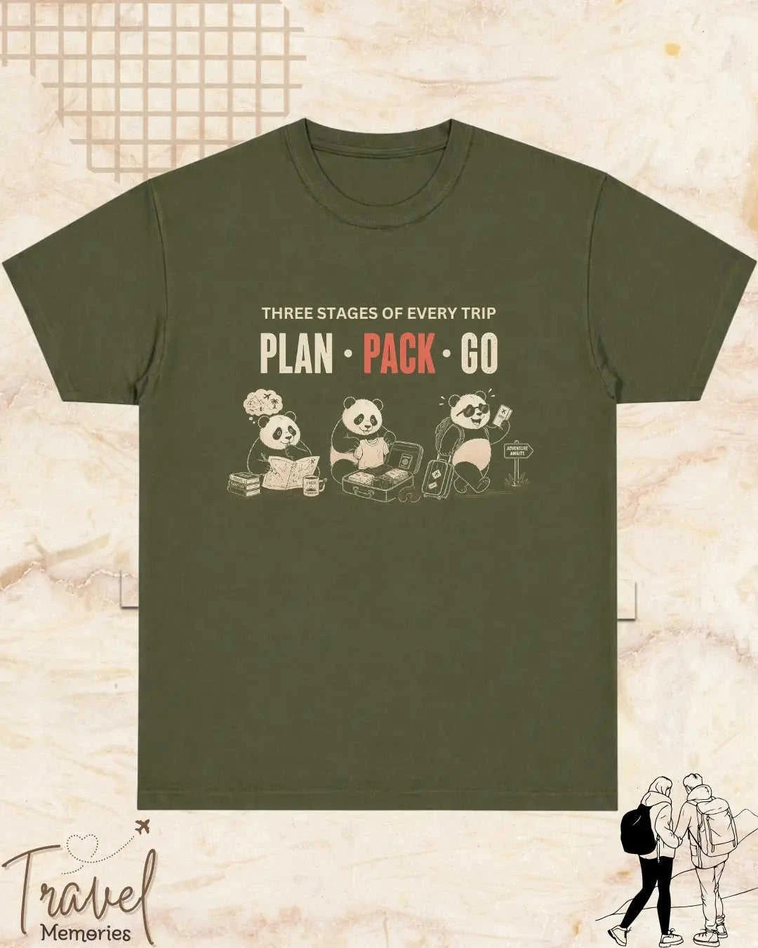 Three Stages of Every Trip Travel Cotton Tshirt Part 1 Swiftsoul