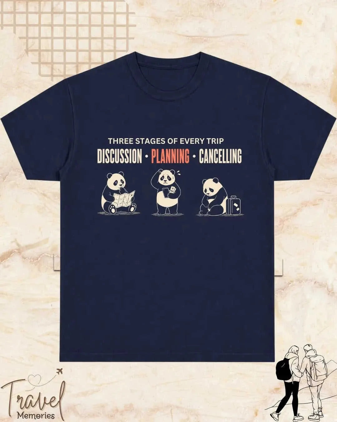 Three Stages of Every Trip Travel Cotton Tshirt Part 2 Swiftsoul