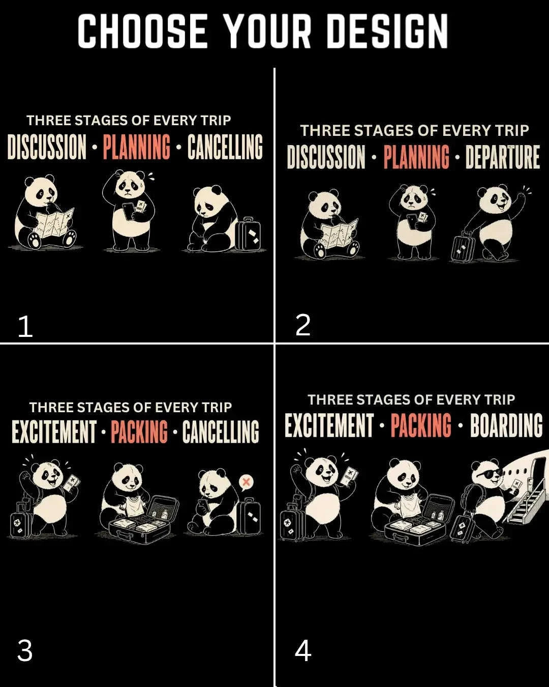 Three Stages of Every Trip Travel Cotton Tshirt Part 2 Swiftsoul