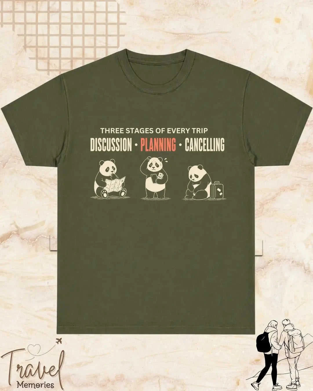 Three Stages of Every Trip Travel Cotton Tshirt Part 2 Swiftsoul