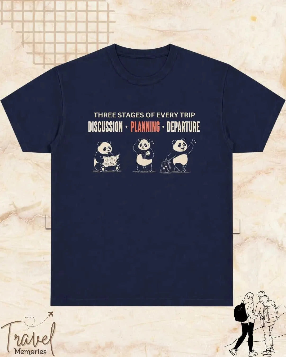 Three Stages of Every Trip Travel Cotton Tshirt Part 2 Swiftsoul