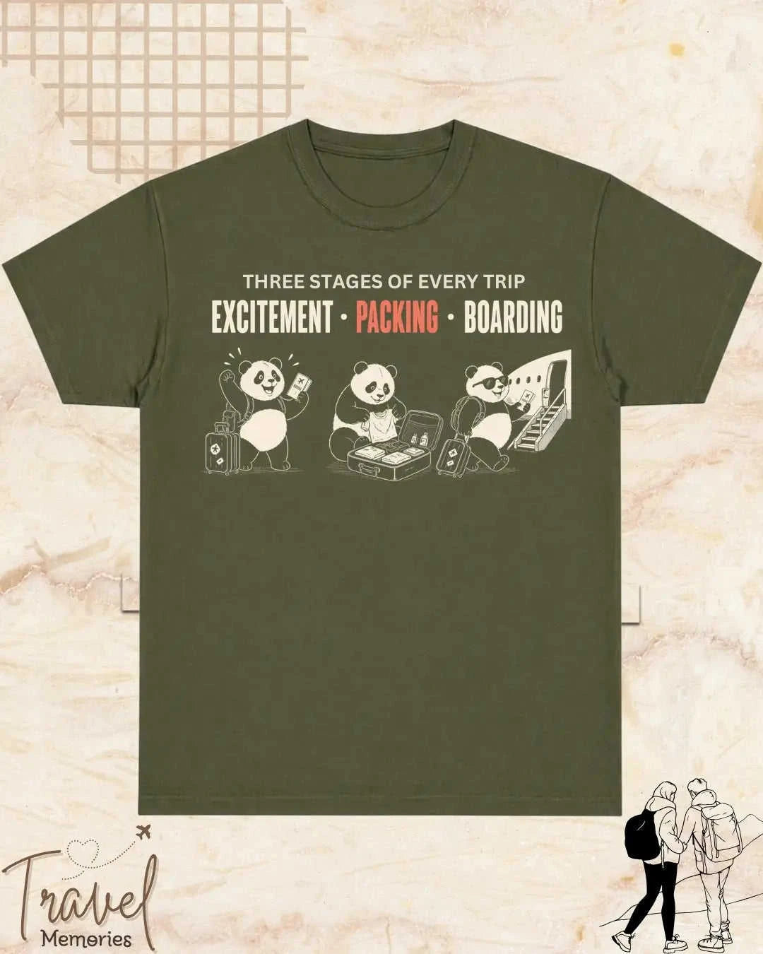 Three Stages of Every Trip Travel Cotton Tshirt Part 2 Swiftsoul