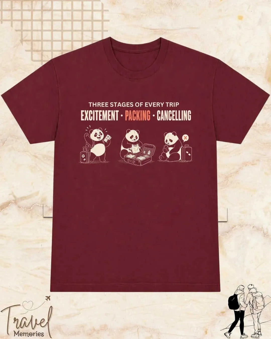 Three Stages of Every Trip Travel Cotton Tshirt Part 2 Swiftsoul