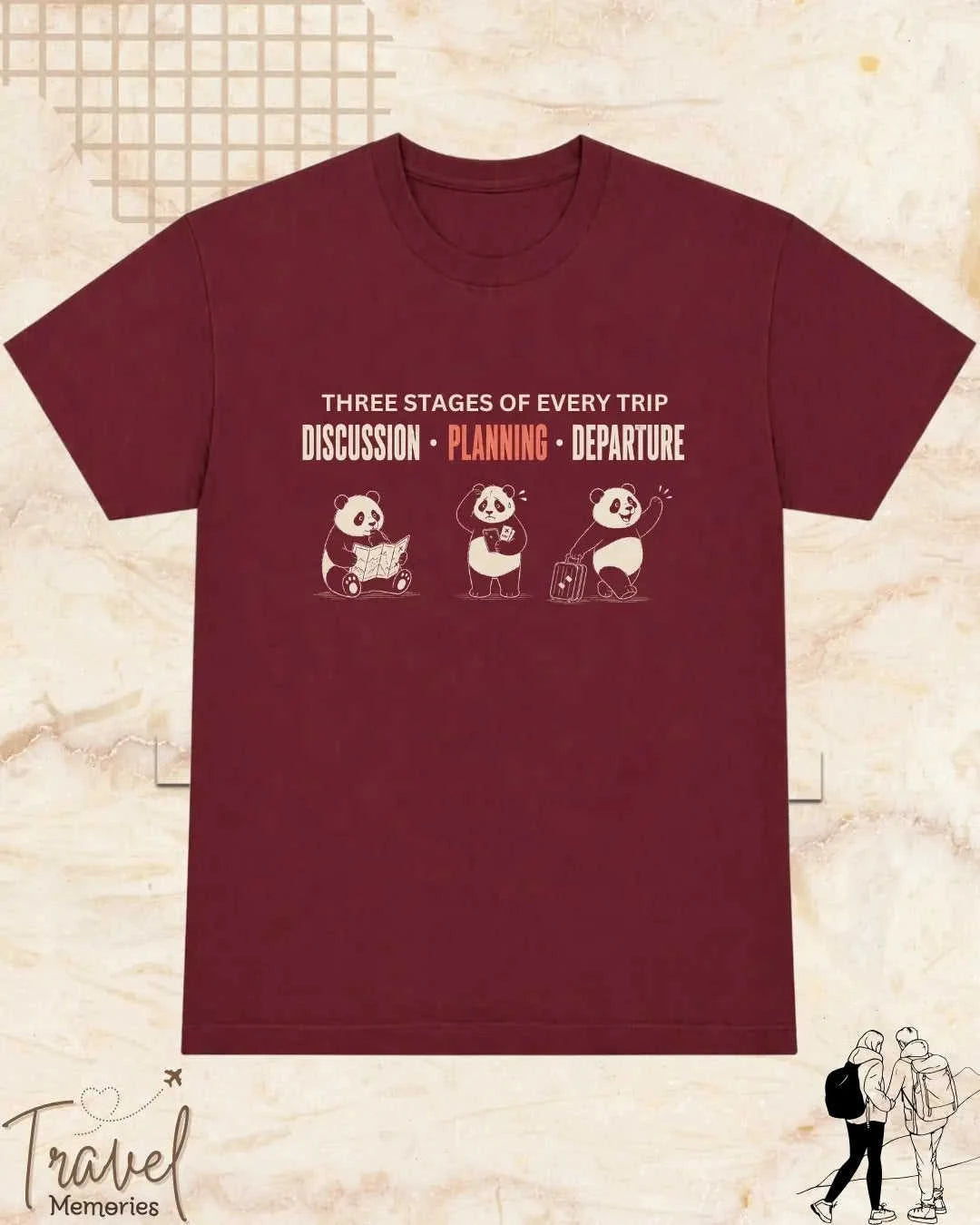 Three Stages of Every Trip Travel Cotton Tshirt Part 2 Swiftsoul