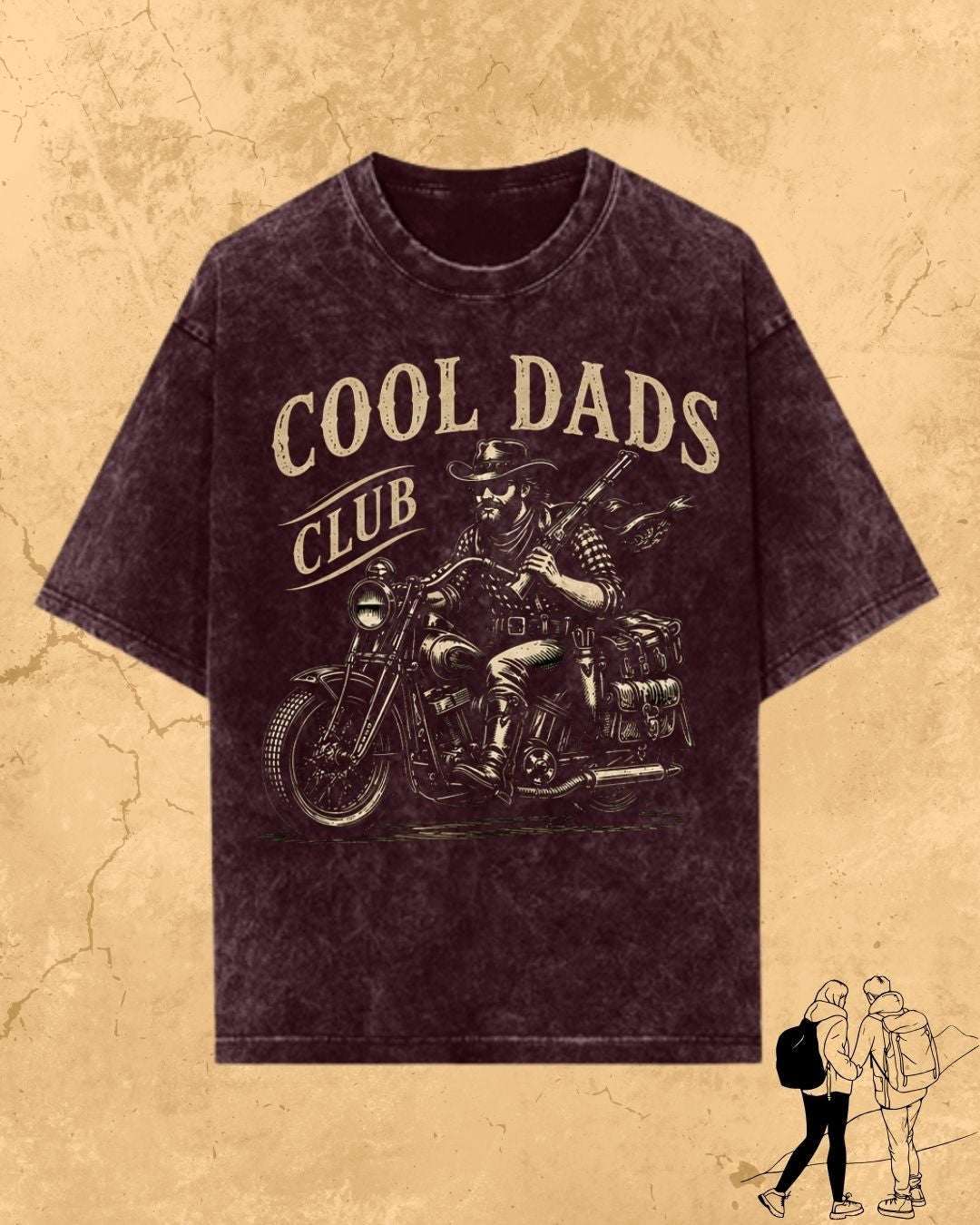 Vintage Cool Dad's Motorcycle Cotton Tshirt