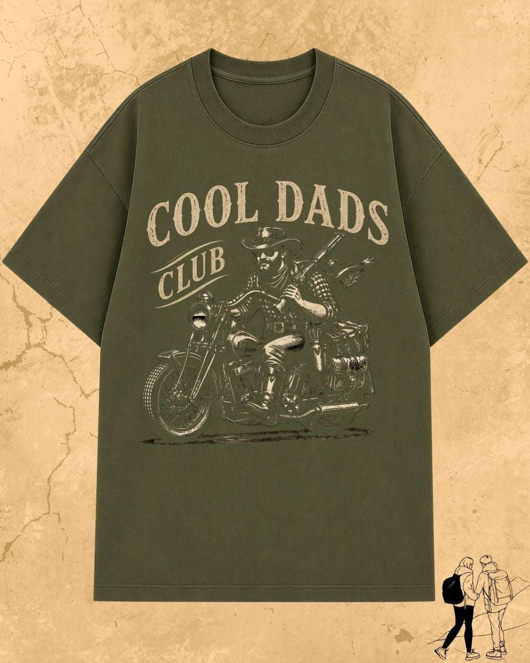 Vintage Cool Dad's Motorcycle Cotton Tshirt