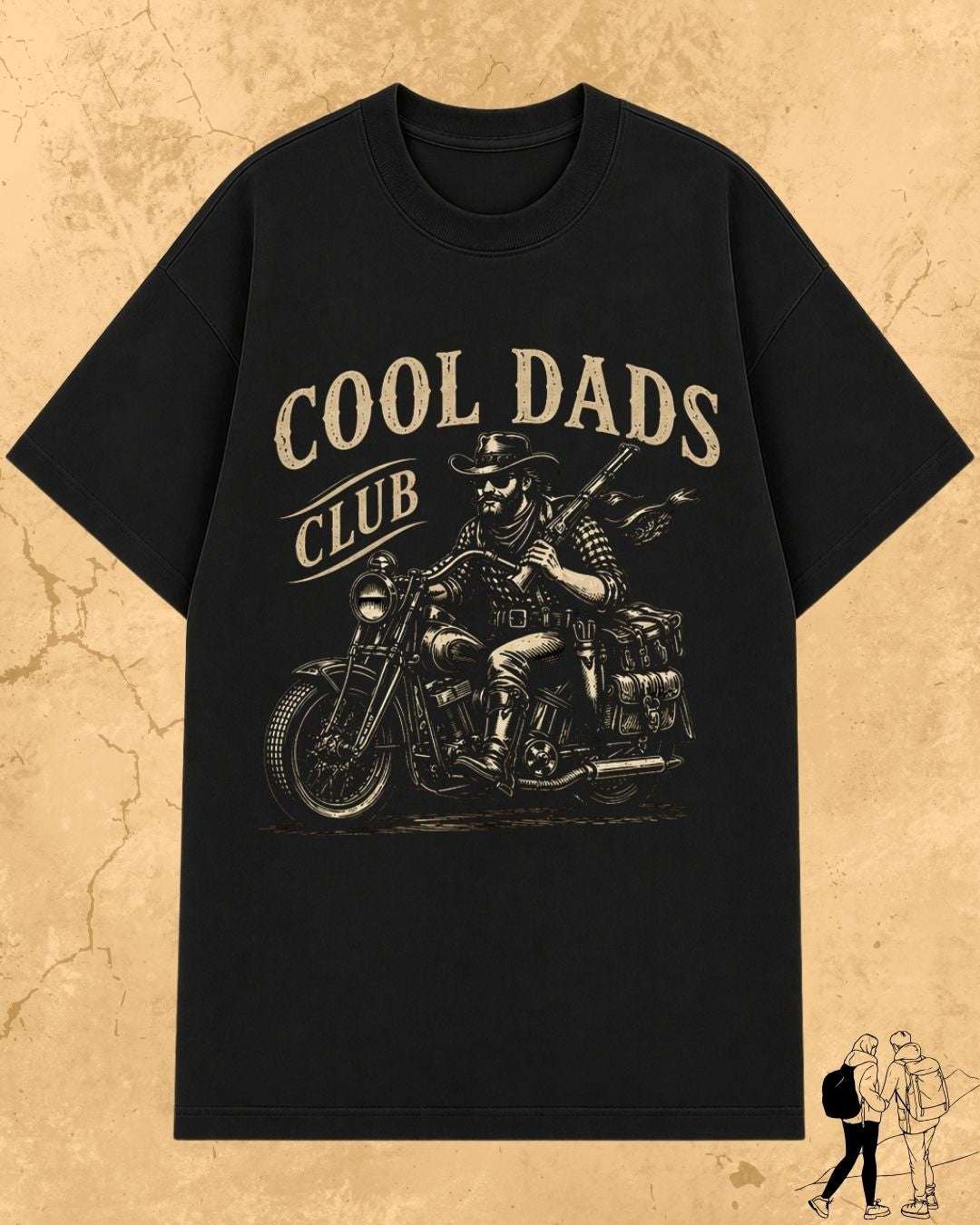 Vintage Cool Dad's Motorcycle Cotton Tshirt Billien LLC 