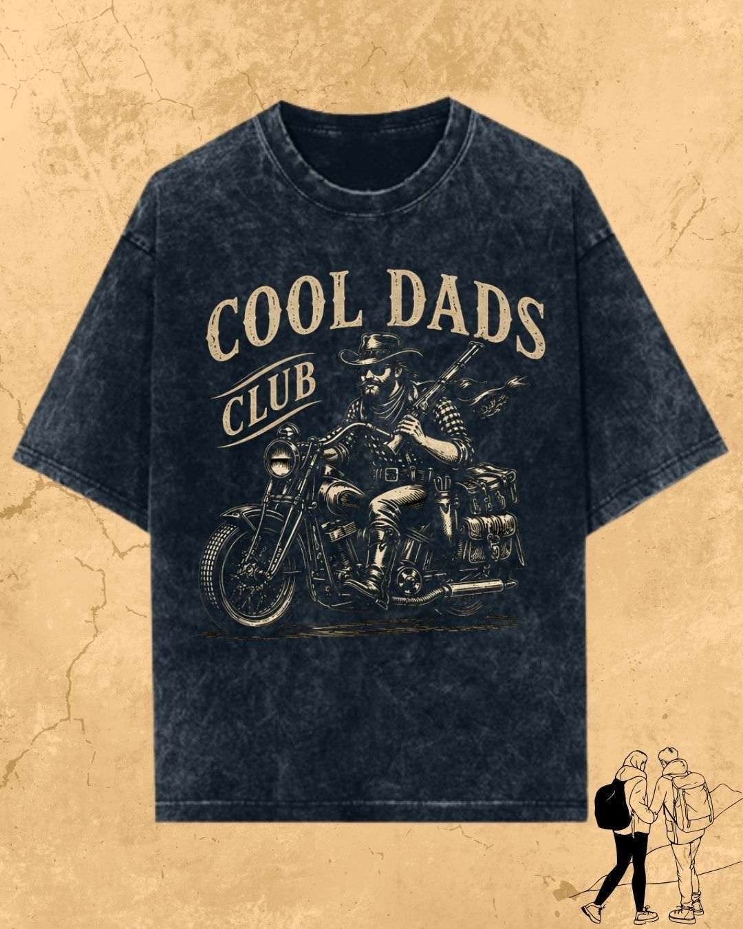 Vintage Cool Dad's Motorcycle Cotton Tshirt