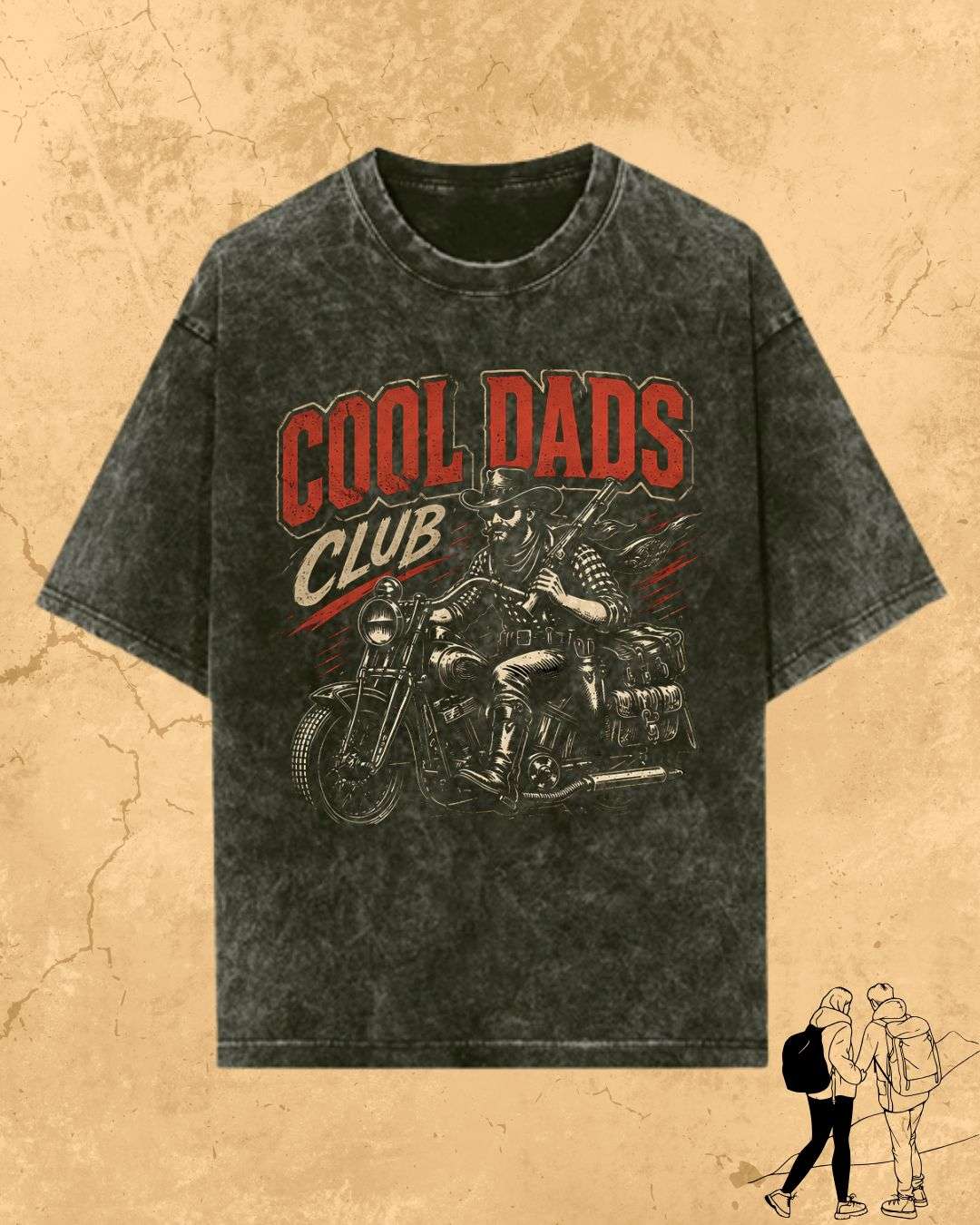 Vintage Cool Dad's Motorcycle Cotton Tshirt Swiftsoul 