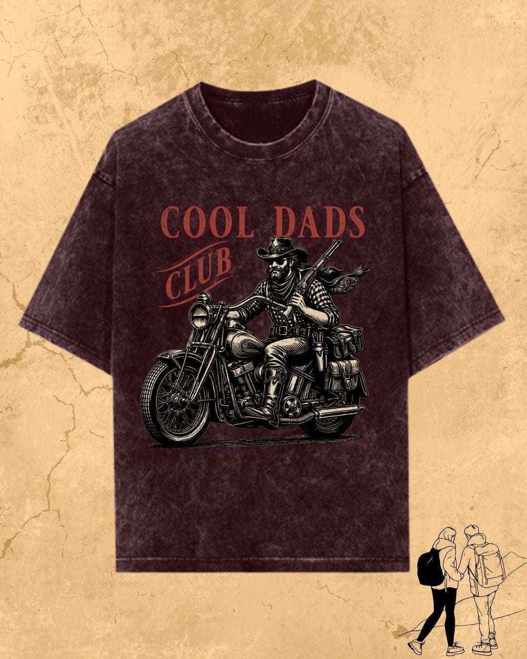 Vintage Cool Dad's Motorcycle Cotton Tshirt Swiftsoul 