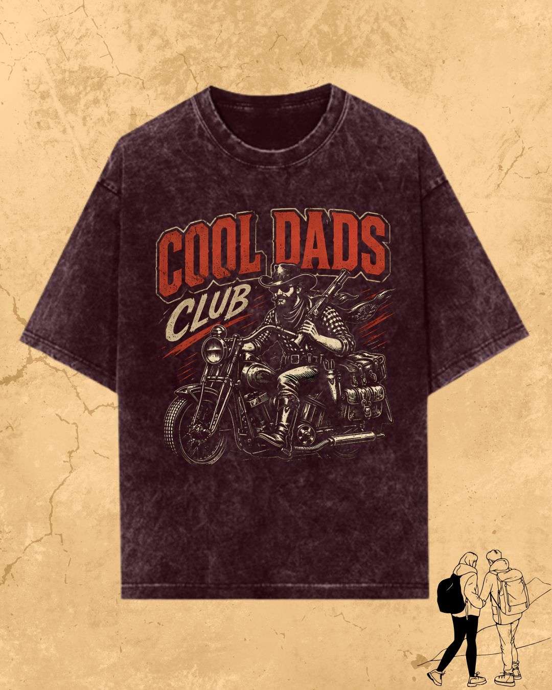 Vintage Cool Dad's Motorcycle Cotton Tshirt Swiftsoul 