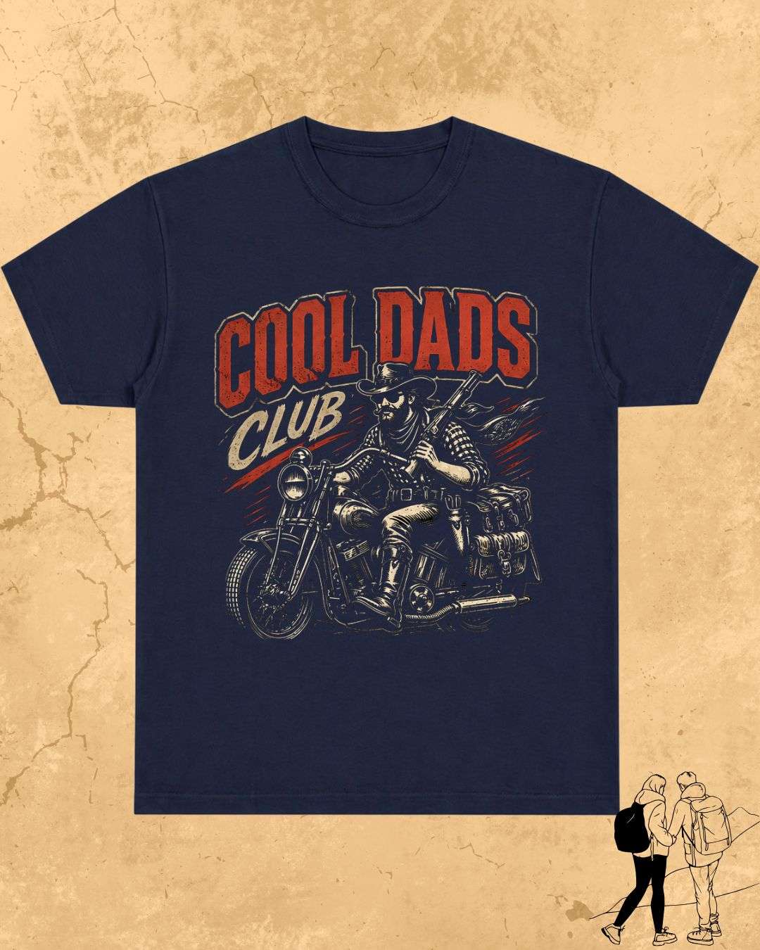 Vintage Cool Dad's Motorcycle Cotton Tshirt Swiftsoul 