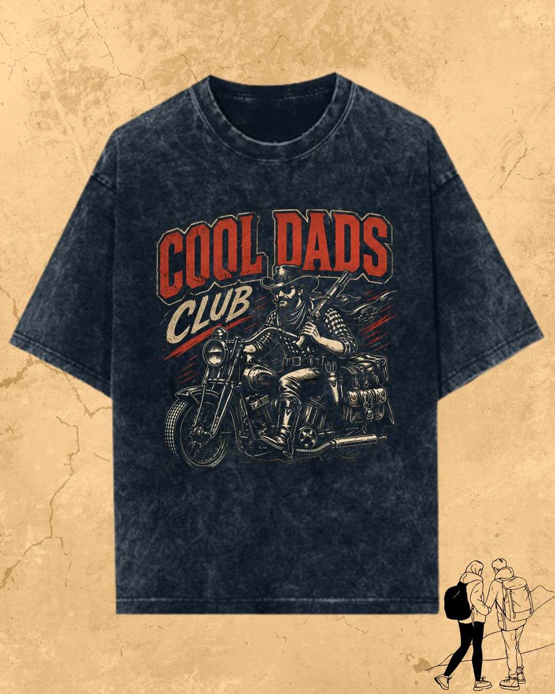 Vintage Cool Dad's Motorcycle Cotton Tshirt Swiftsoul 