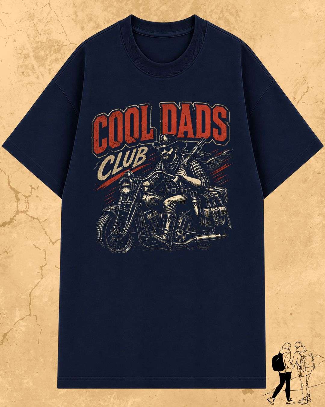 Vintage Cool Dad's Motorcycle Cotton Tshirt Swiftsoul 