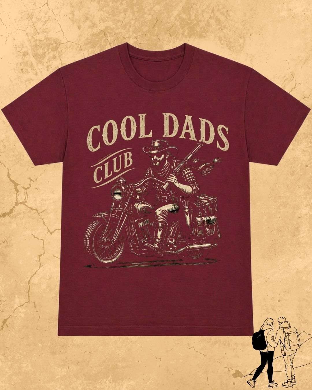 Vintage Cool Dad's Motorcycle Cotton Tshirt