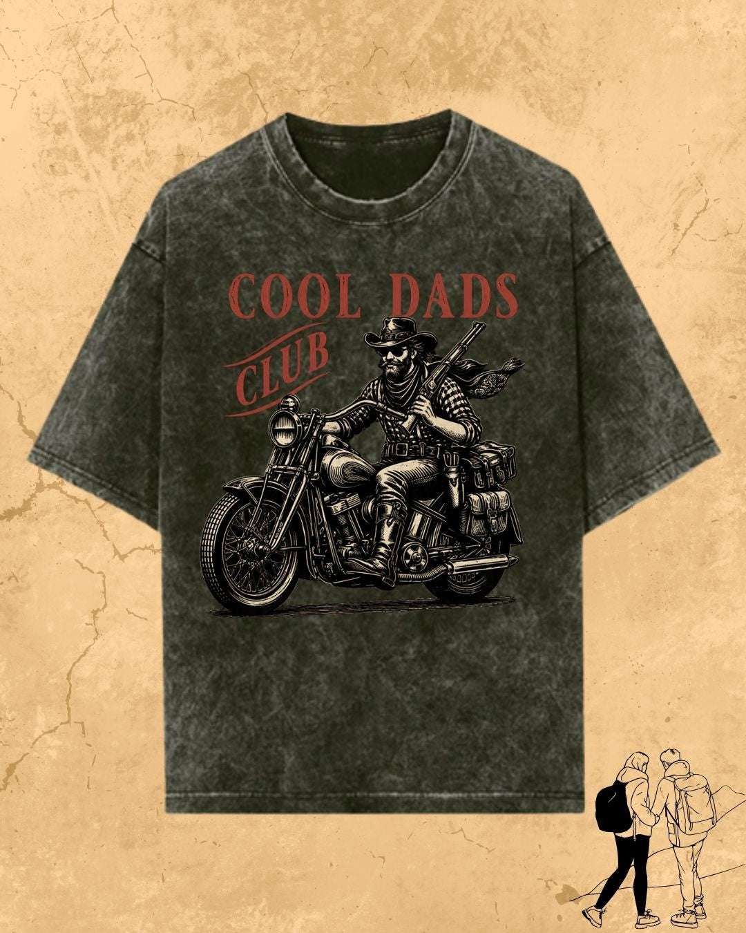 Vintage Cool Dad's Motorcycle Cotton Tshirt Swiftsoul 