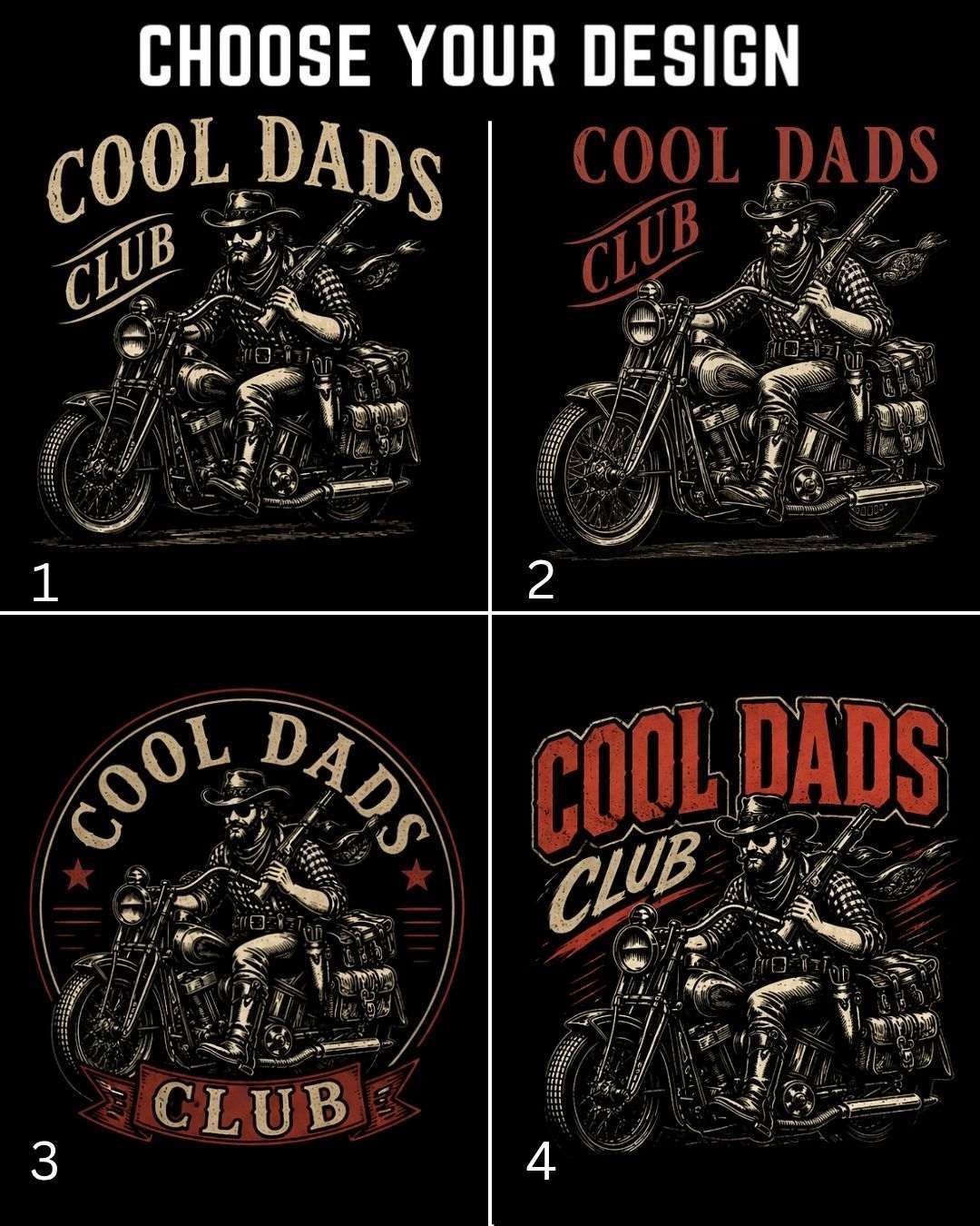 Vintage Cool Dad's Motorcycle Cotton Tshirt
