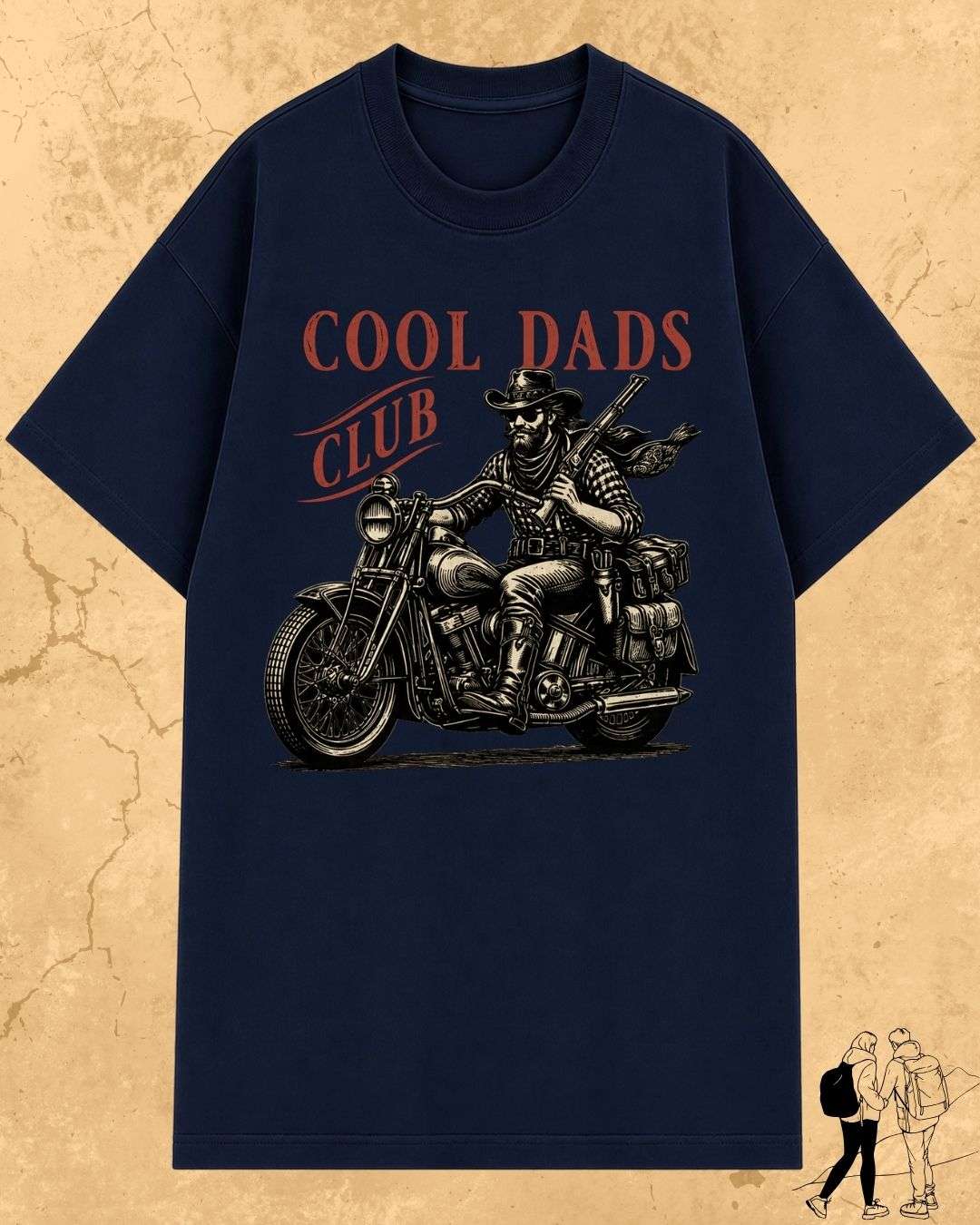 Vintage Cool Dad's Motorcycle Cotton Tshirt Swiftsoul 